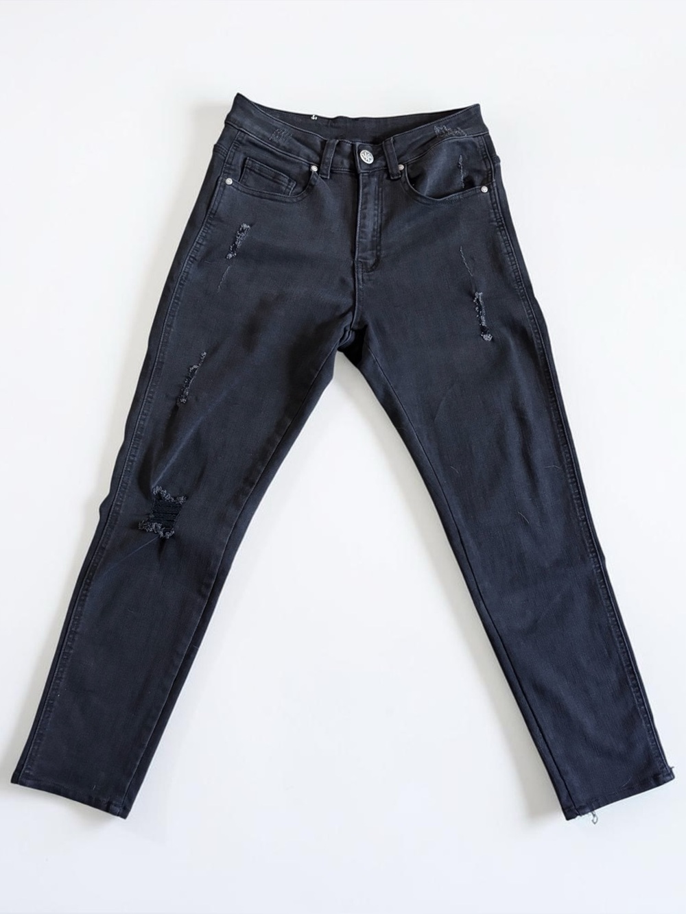 YoungLA Black Distressed Skinny Jeans Men's 30x30